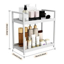 Multi-layer Cosmetic Storage Rack Desktop Organizer for Bathroom Dormitory Use - White