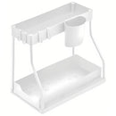Under Sink Storage Rack Double Layer Organizer Shelf Kitchen Bathroom Cabinet - White