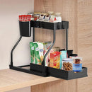 Under Sink Storage Rack Double Layer Organizer Shelf Kitchen Bathroom Cabinet - White