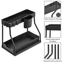 Under Sink Storage Rack Double Layer Organizer Shelf Kitchen Bathroom Cabinet - White