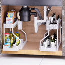 Under Sink Storage Rack Double Layer Organizer Shelf Kitchen Bathroom Cabinet - White