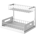 Under Sink Storage Rack Kitchen Cabinet Organizer Adjustable Shelving Unit Home - White