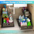 Under Sink Storage Rack Kitchen Cabinet Organizer Adjustable Shelving Unit Home - White