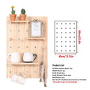 Wooden Pegboard Wall Shelf Hanging Storage for Home Office Display Sturdy