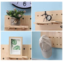 Wooden Pegboard Wall Shelf Hanging Storage for Home Office Display Sturdy