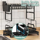 1-Piece Black Dish Drying and Storage Rack