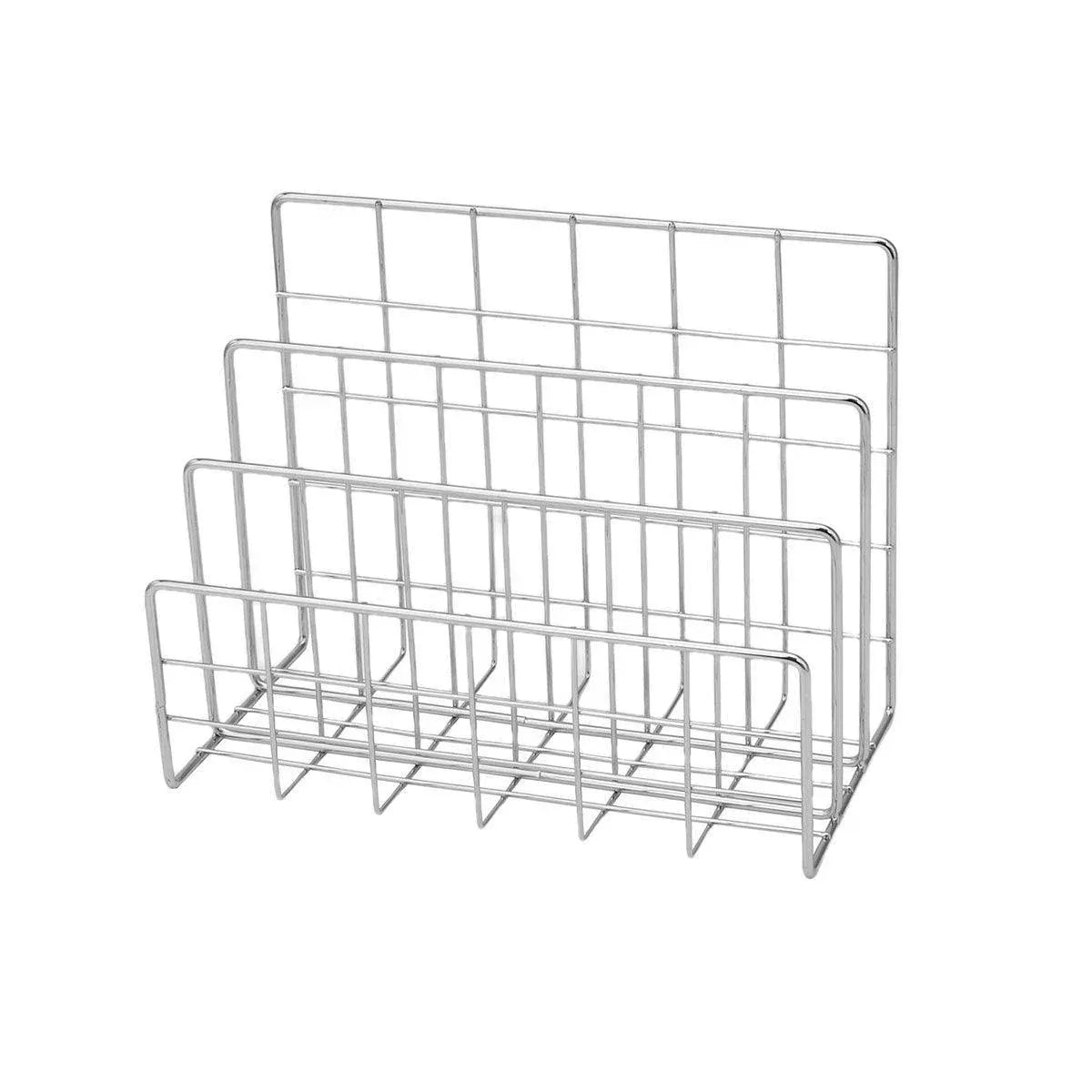 Three Layer Iron Office Document Organizer Rack Magazine Storage Shelf Bookshelf