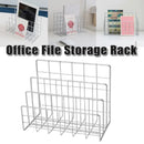 Three Layer Iron Office Document Organizer Rack Magazine Storage Shelf Bookshelf