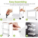 Multi Layer Rolling Storage Cart Kitchen Bathroom Organizer Shelf with Wheels - 3-Black