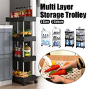 Multi Layer Rolling Storage Cart Kitchen Bathroom Organizer Shelf with Wheels - 3-White