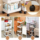 Multi Layer Rolling Storage Cart Kitchen Bathroom Organizer Shelf with Wheels - 4-Black