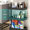 Multi Layer Rolling Storage Cart Kitchen Bathroom Organizer Shelf with Wheels - 4-White