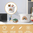 Rainbow Cotton Rope Storage Basket Handheld Desktop Organizer Large Basket