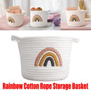 Rainbow Cotton Rope Storage Basket Handheld Desktop Organizer Large Basket