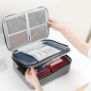 Large Capacity Multi-Layer Document Ticket Storage Bag Certificate File Organize 3 Layers - Navy 3 Layers-B2