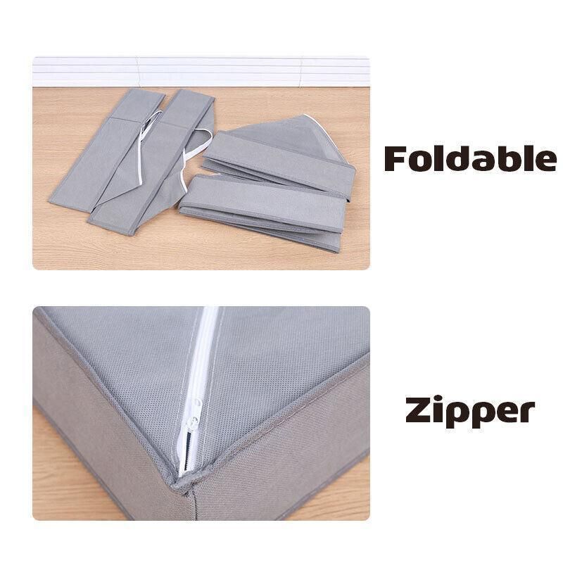 Drawer Organizer Set Foldable Storage Box Divider for Bra Underwear Closet 4pcs - Beige
