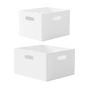 Portable Storage Box White M/L Without Lid for Home Use - L
