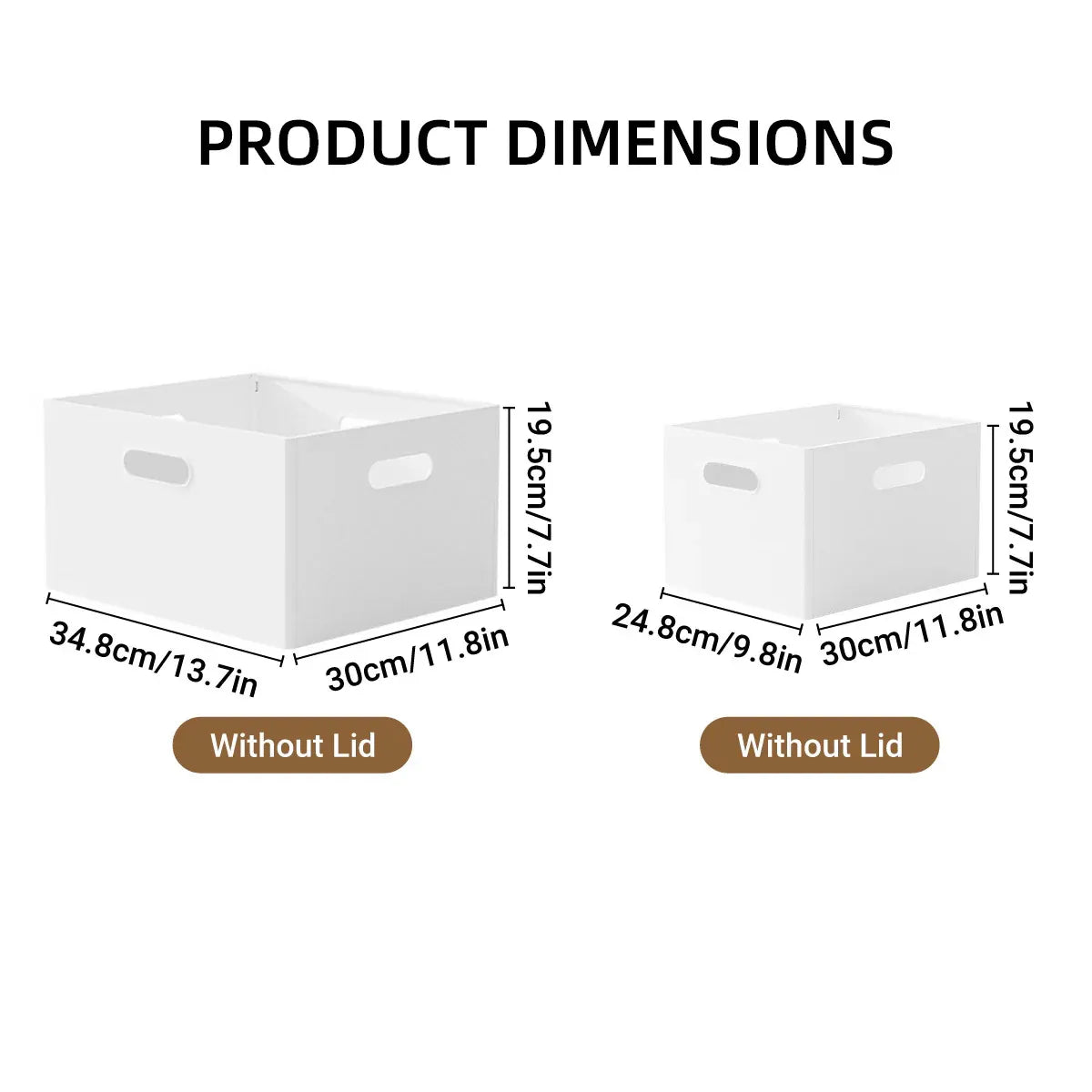 Portable Storage Box White M/L Without Lid for Home Use - L