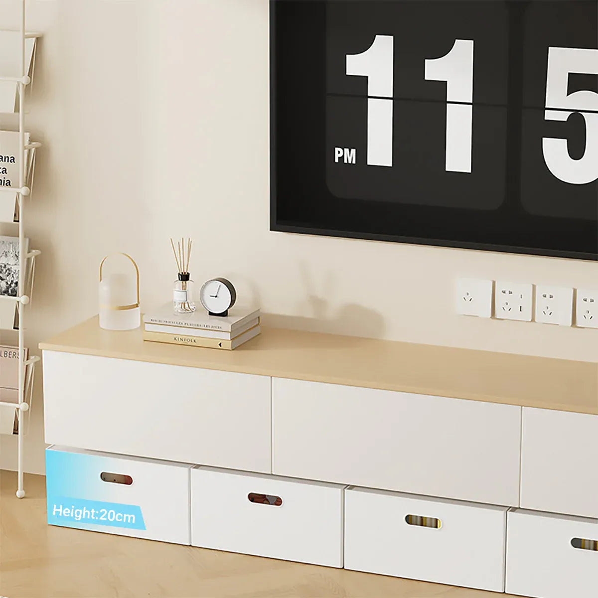 Portable Storage Box White M/L Without Lid for Home Use - L