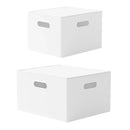 Portable Storage Box White M/L with Lid - L