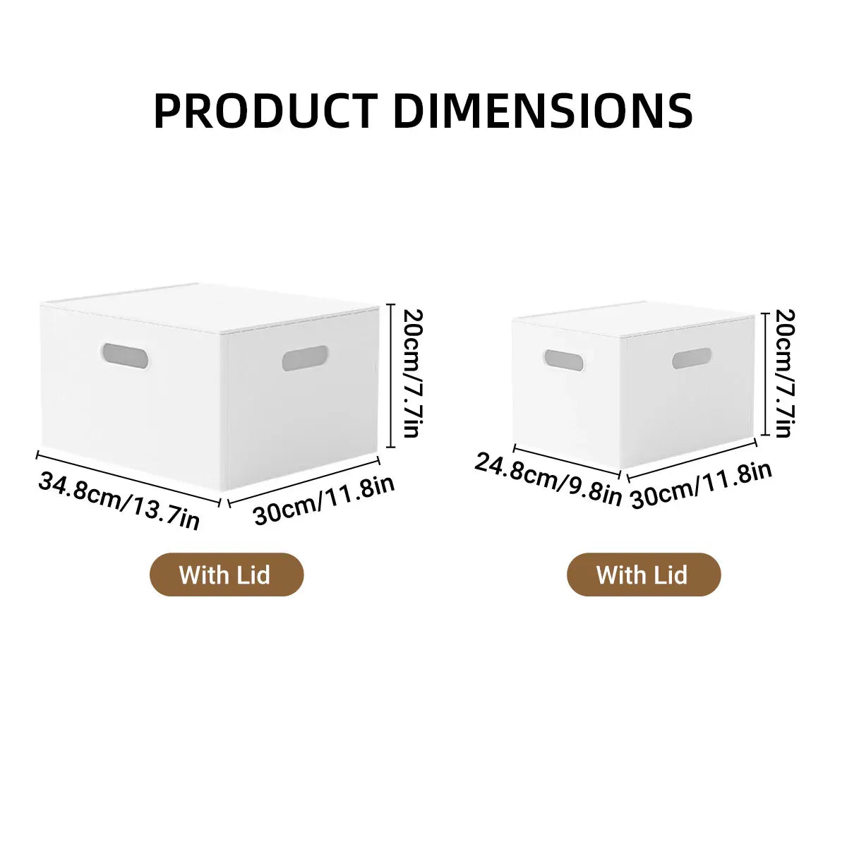 Portable Storage Box White M/L with Lid - L