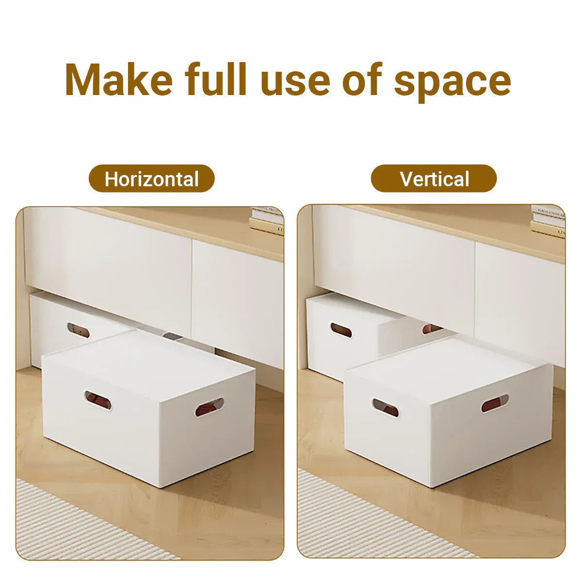 Portable Storage Box White M/L with Lid - L