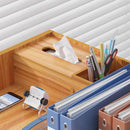 Wooden Desktop Storage Box with Locking Drawer Space Saving for Home Office Use - Wood