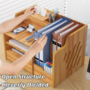 Wooden Desktop Storage Box with Locking Drawer Space Saving for Home Office Use - White