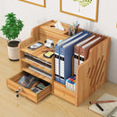 Wooden Desktop Storage Box with Locking Drawer Space Saving for Home Office Use - White