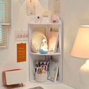2 Tier Desktop Corner Shelf Desktop Space Saving Rack For Home Office Storage