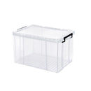 Clear Plastic Storage Box Stackable Large Capacity With Lid Handle Home Use - 44x30x25cm