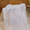 Clear Plastic Storage Box Stackable Large Capacity With Lid Handle Home Use - 61x43x35cm