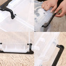 Clear Plastic Storage Box Stackable Large Capacity With Lid Handle Home Use - 61x43x35cm