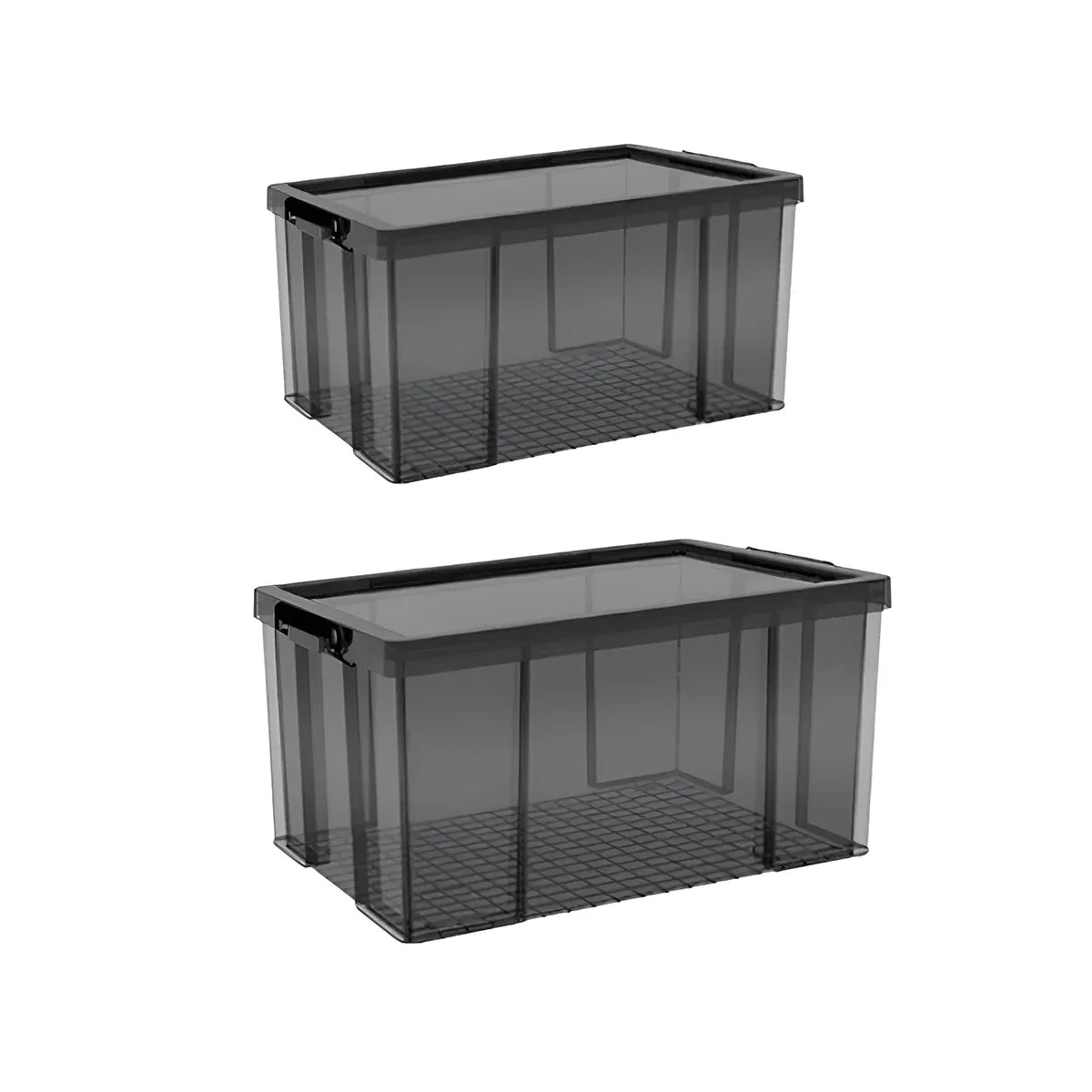 Plastic Storage Box 25L 50L Stackable Clear Front Clothes Organiser With Lid - 43x29x24.5cm