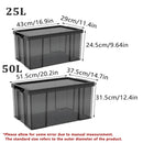 Plastic Storage Box 25L 50L Stackable Clear Front Clothes Organiser With Lid - 43x29x24.5cm