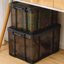 Plastic Storage Box 25L 50L Stackable Clear Front Clothes Organiser With Lid - 43x29x24.5cm