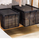 Plastic Storage Box 25L 50L Stackable Clear Front Clothes Organiser With Lid - 43x29x24.5cm