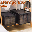 Plastic Storage Box 25L 50L Stackable Clear Front Clothes Organiser With Lid - 51.5x37.5x31.5cm