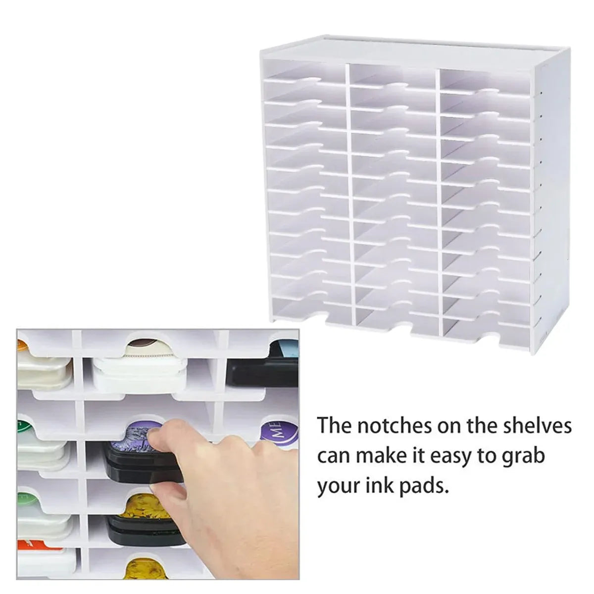 36 Compartment Storage Rack Desktop Organiser CD Stamp Ink Pad 33 x 8.4 x 33cm