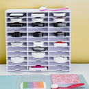 36 Compartment Storage Rack Desktop Organiser CD Stamp Ink Pad 33 x 8.4 x 33cm