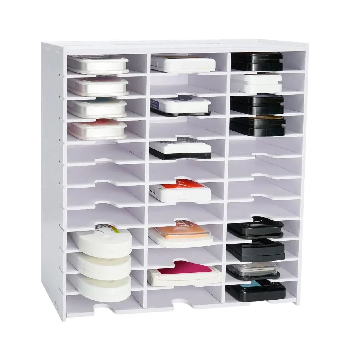 36 Compartment Storage Rack Desktop Organiser CD Stamp Ink Pad 33 x 8.4 x 33cm
