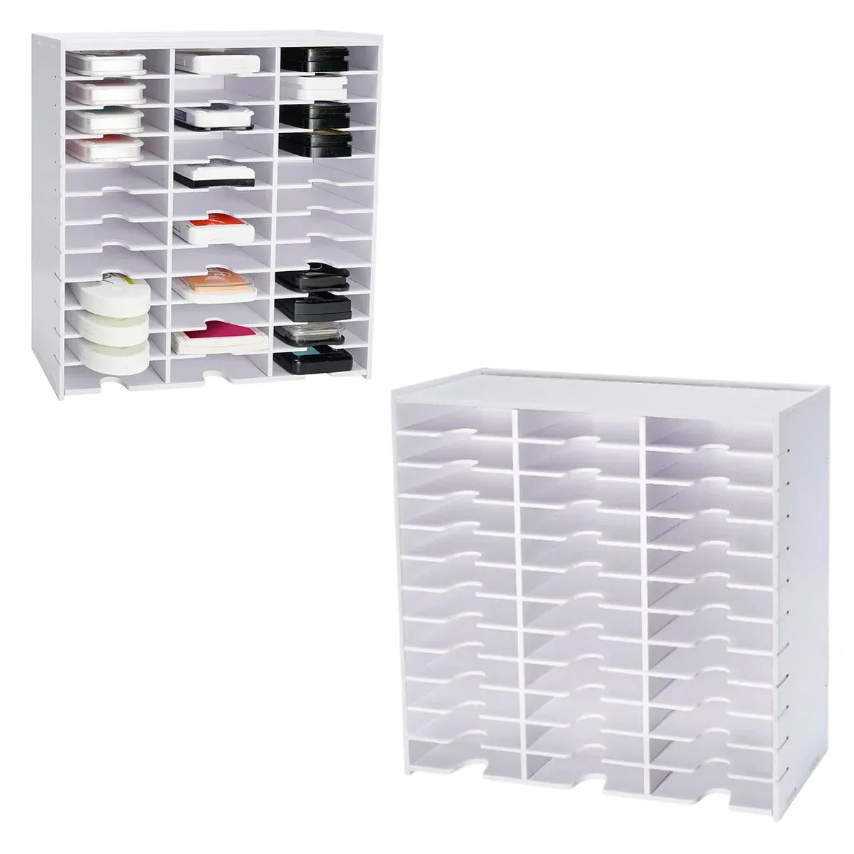 36 Compartment Storage Rack Desktop Organiser CD Stamp Ink Pad 33 x 8.4 x 33cm