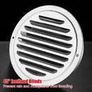 Stainless Steel Exhaust Fan Vent Outlet Flat Hood for Bathroom Kitchen Outlet - 100mm