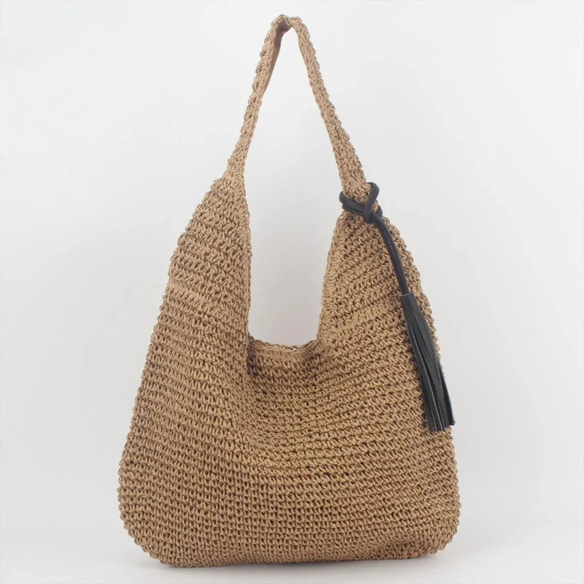 Large Capacity Fashion Woven Straw Shoulder Bag Simple Design for Everyday Use