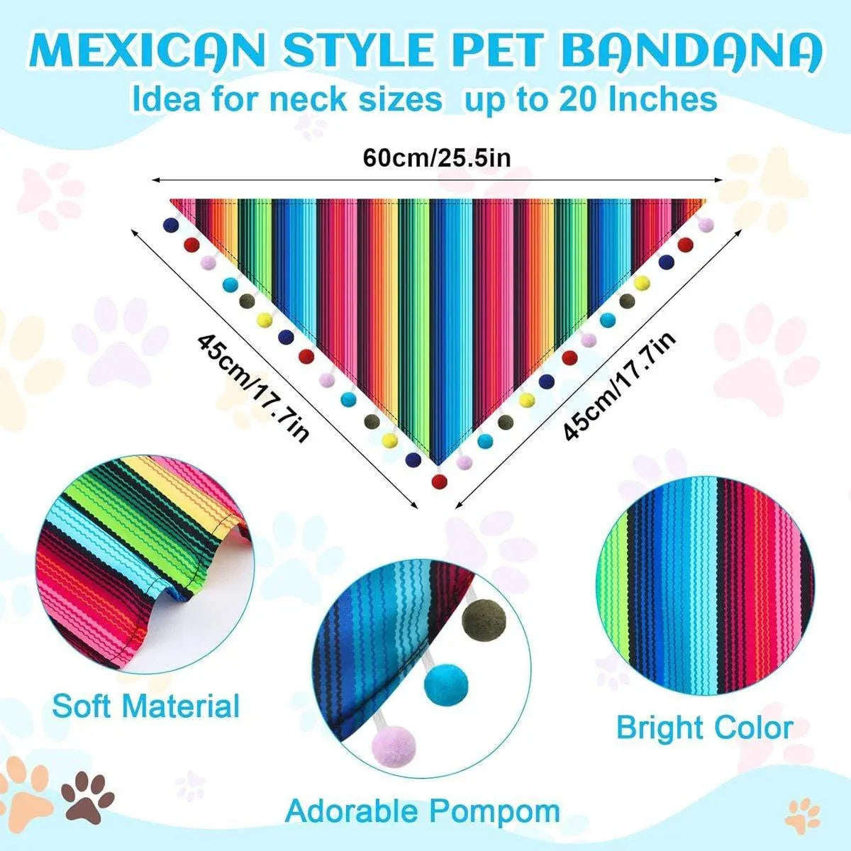 2pcs Striped Triangle Scarf Colourful Hairball Pet Straw Hat Scarf Set for Pets