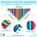 2pcs Striped Triangle Scarf Colourful Hairball Pet Straw Hat Scarf Set for Pets