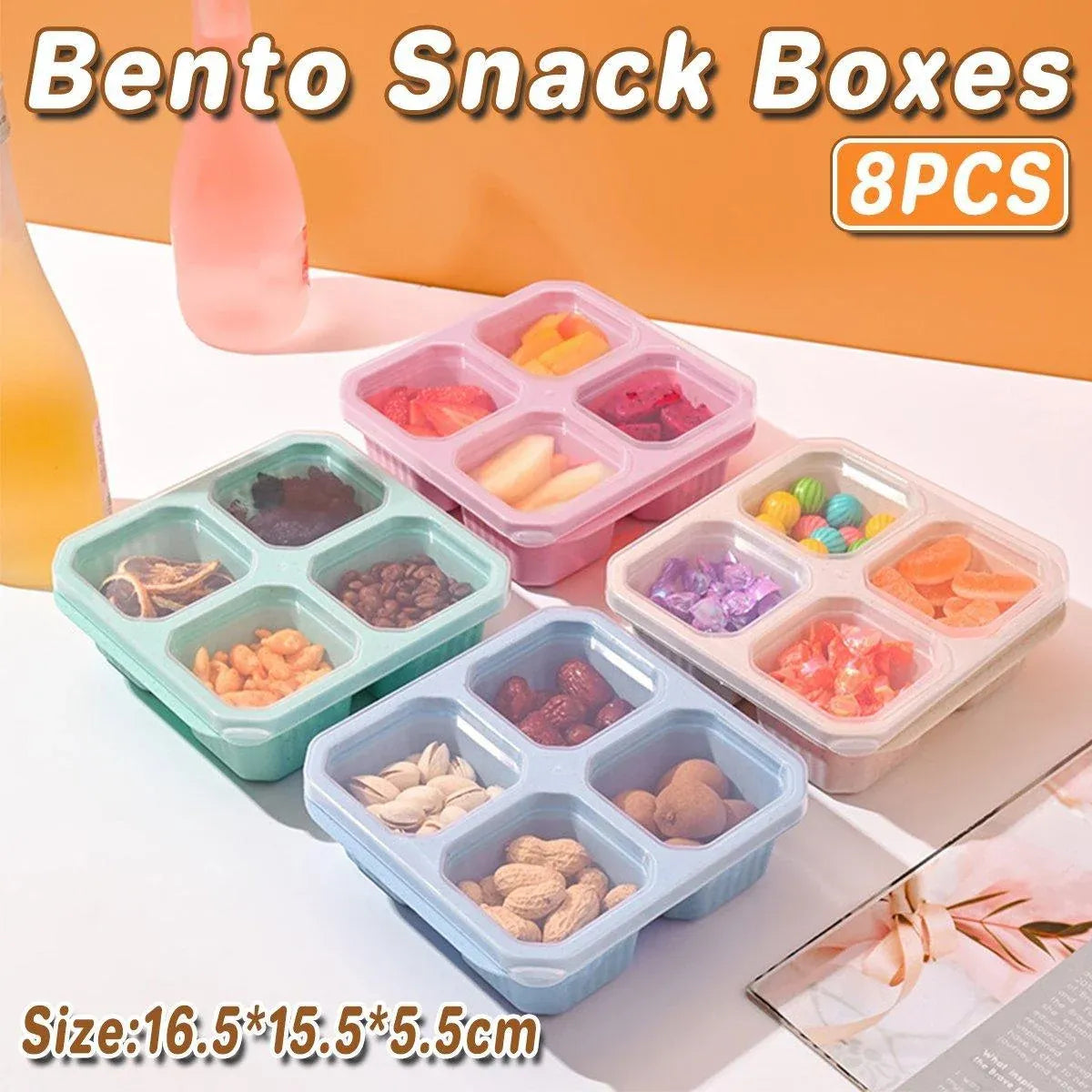 8PCS Wheat Straw Food Storage Containers Snack Candy Fruit Lunch Fresh Box Set