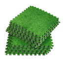 Artificial Grass Mat 12PCS Turf Floor Carpet Green Interlocking Tiles For Garden