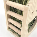 Wooden Hay Feeder Grass Rack Food Bowl Holder for Rabbit Guinea Pig Small Pets