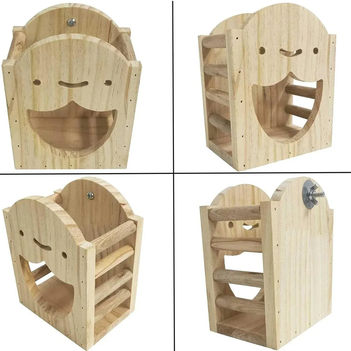 Wooden Hay Feeder Grass Rack Food Bowl Holder for Rabbit Guinea Pig Small Pets